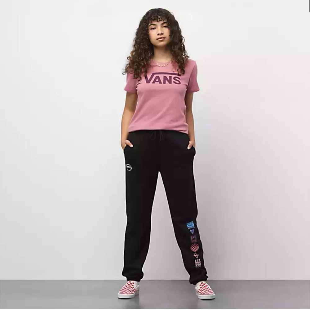 NEW Vans Women's Black Circular Sweatpants (VN0A5LIDBLK) Black Joggers Sizes XS